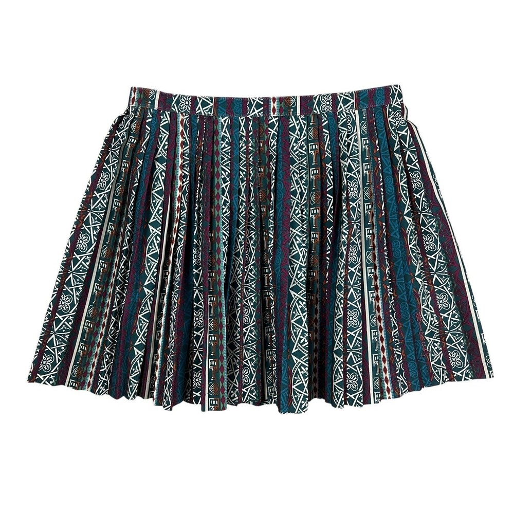 Nike Vintage 90s Pleated Print Tennis Skirt  Women's 8  Green Maroon Print